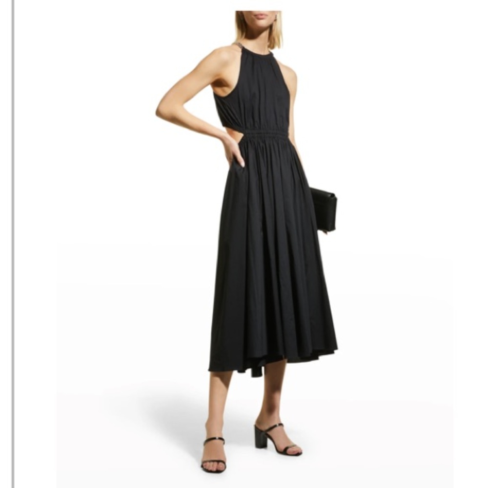 Michael Kors Midi Cotton Poplin Halter Dress